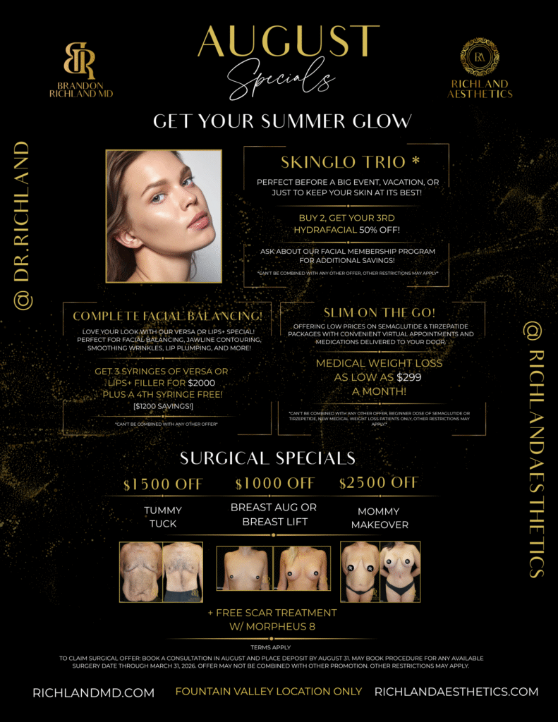 Richland MD MedSpa and Plastic Surgery Specials for August  2025