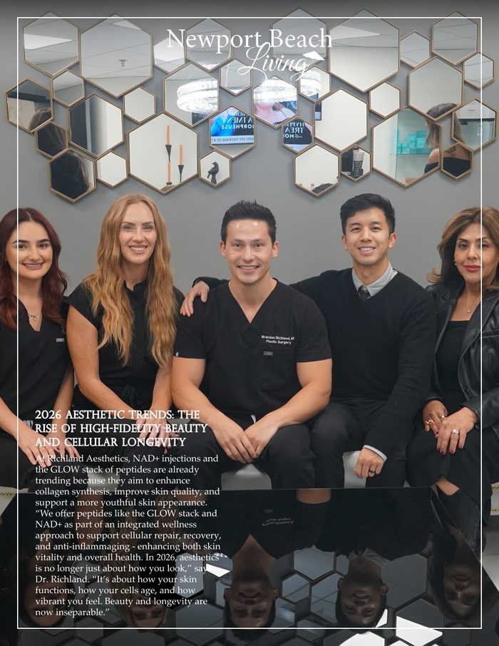 Newport Beach Living, January 2026 - 2026 Aesthetic Trends, featuring Dr. Brandon Richland